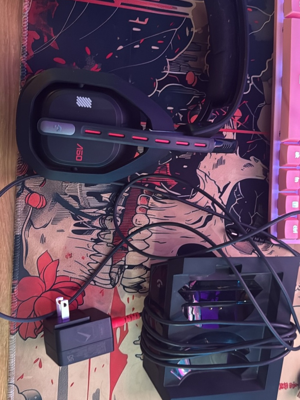 Astros A50 comes with the base and all the wires. The headset works great